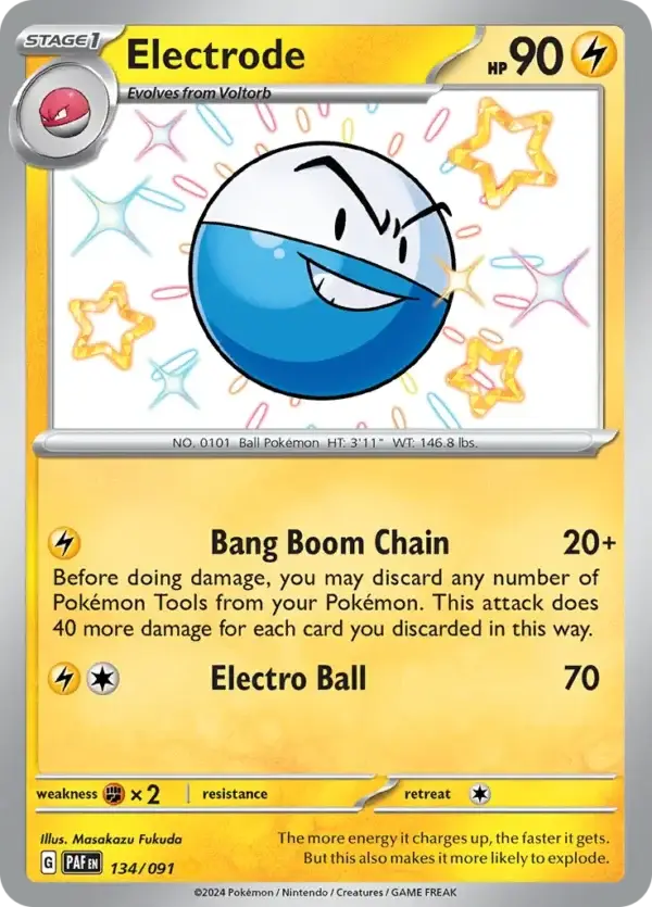 Electrode Shiny Rare 134/91 Paldean Fates