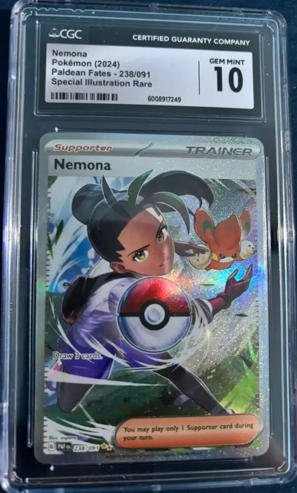 Nemona SIR Paldean Fates CGC Gem Mint 10 slab